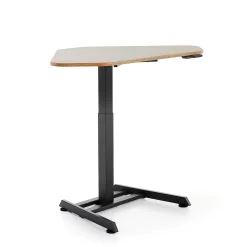 Kulmasähköpöytä NOVUS 1200x750 mm, musta jalusta, savenharmaa pöytälevy