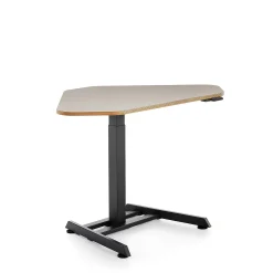Kulmasähköpöytä NOVUS 1200x750 mm, musta jalusta, savenharmaa pöytälevy
