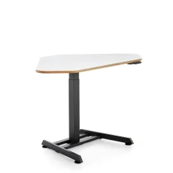 Kulmasähköpöytä NOVUS 1200x750 mm, musta jalusta, valkoinen pöytälevy
