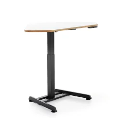 Kulmasähköpöytä NOVUS 1200x750 mm, musta jalusta, valkoinen pöytälevy