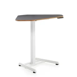 Kulmasähköpöytä NOVUS 1200x750 mm, valkoinen jalusta, musta pöytälevy