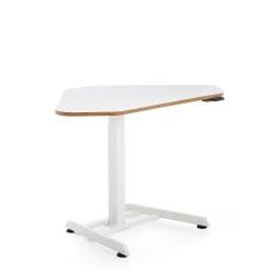 Kulmasähköpöytä NOVUS 1200x750 mm, valkoinen jalusta, valkoinen pöytälevy