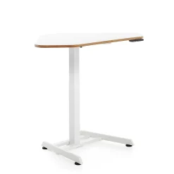 Kulmasähköpöytä NOVUS 1200x750 mm, valkoinen jalusta, valkoinen pöytälevy