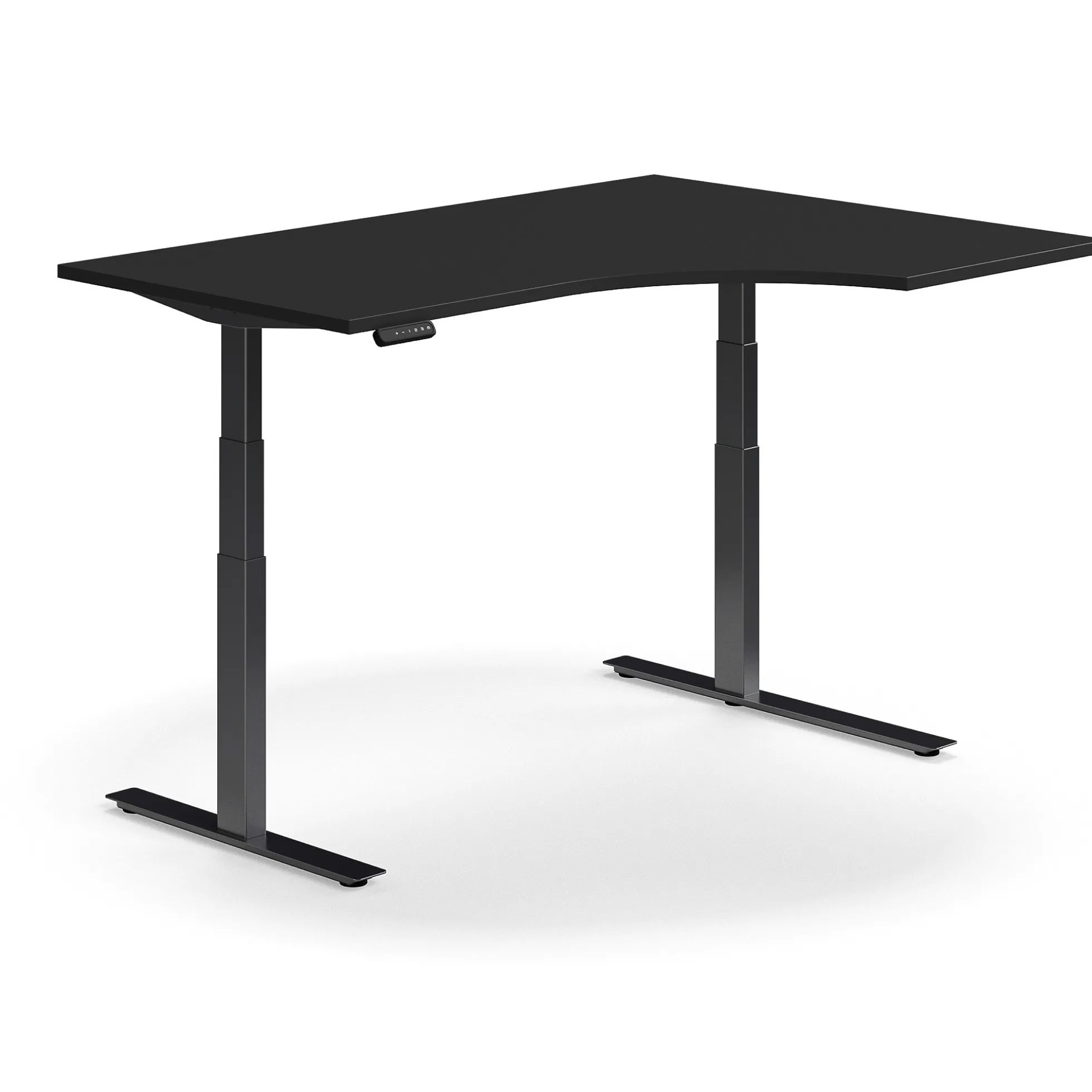 Kulmasähköpöytä QBUS 1600x1200 mm, musta jalusta, musta