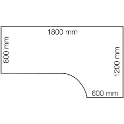 Kulmatyöpöytä FLEXUS Oikea, 1800x1200 mm, harmaa laminaatti
