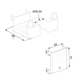 Kumipuristimet työkalujen ripustamiseen 5 kpl, 40x30 mm