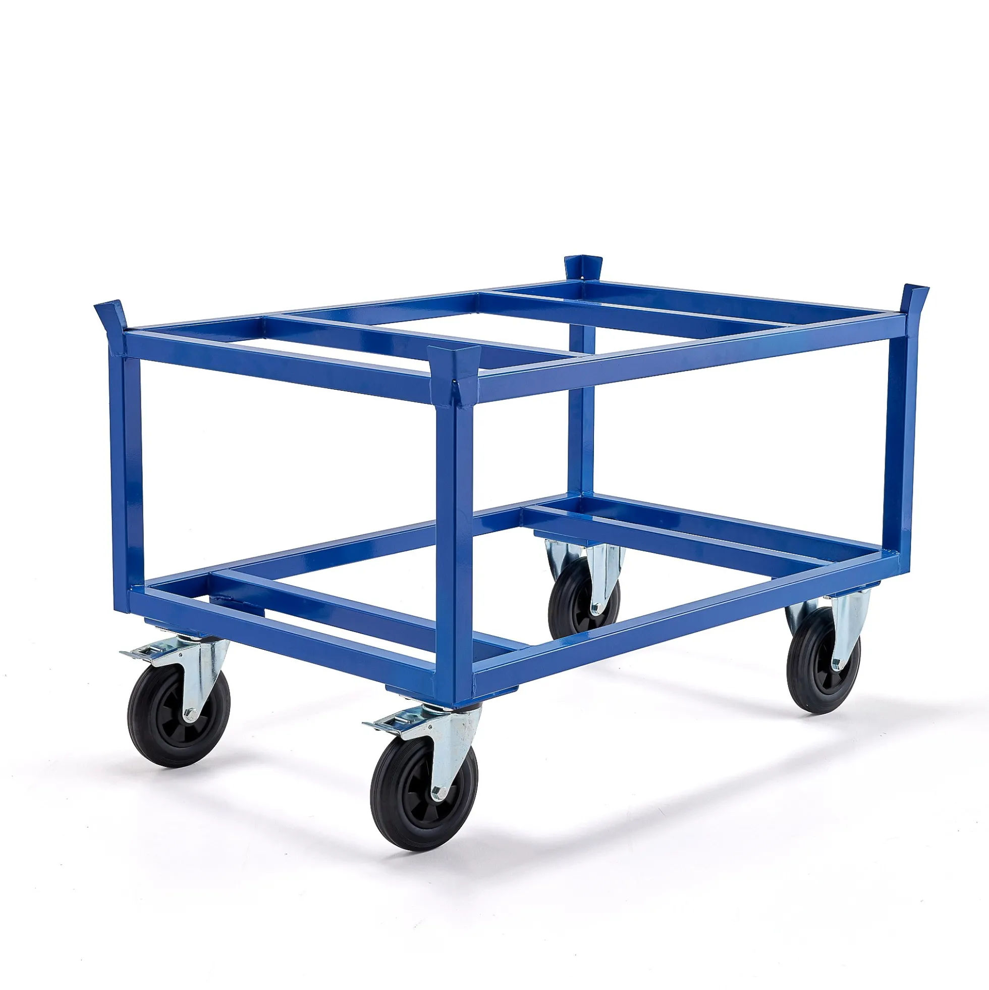 Kuormalavavaunu FRAME 500 kg, Ø 200 mm umpikumipyörät, jarrullinen, 1200x800x795 mm