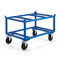 Kuormalavavaunu FRAME 500 kg, Ø 200 mm umpikumipyörät, jarrullinen, 1200x800x795 mm