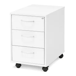 Laatikosto FLEXUS Pyörät, 3 vetolaatikkoa, 600x400x600 mm, valkoinen