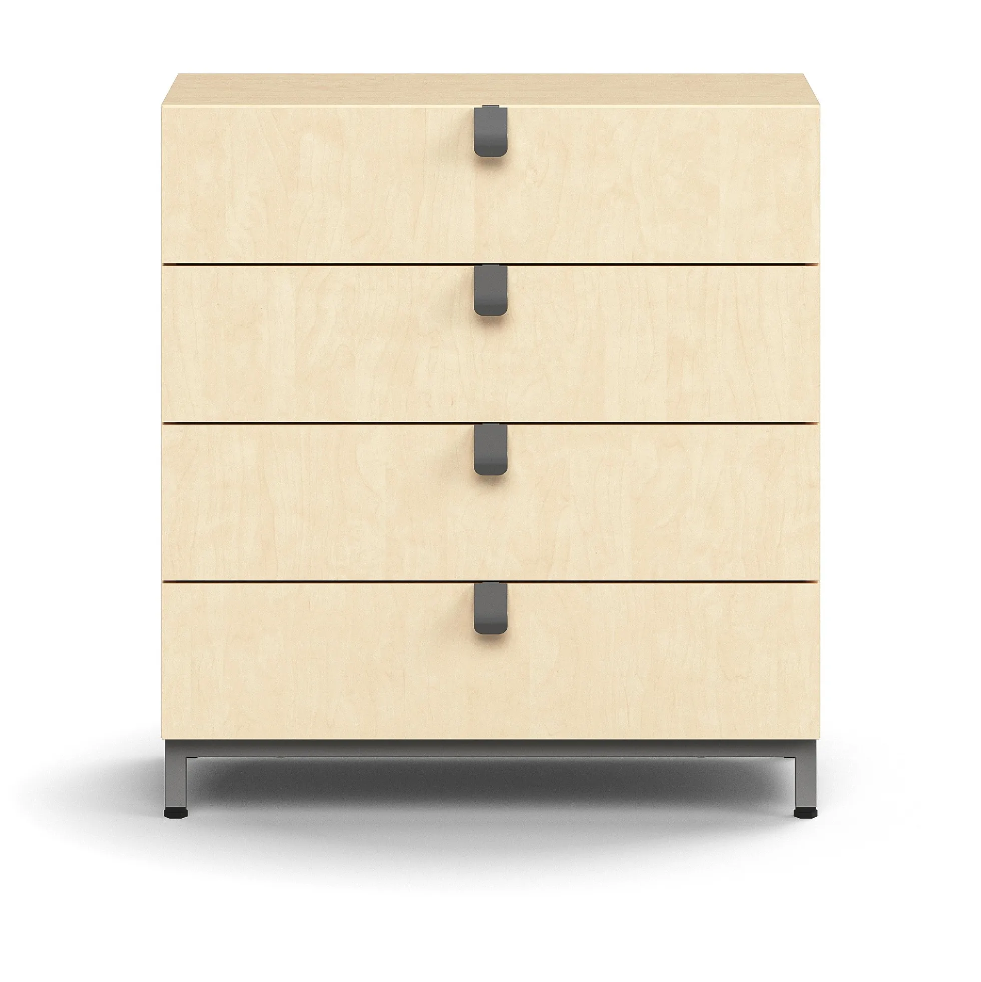 Laatikosto QBUS Jalusta, kahvat, 868x800x400 mm, hopeanharmaa, koivu