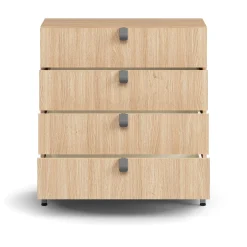 Laatikosto QBUS Jalusta, kahvat, 868x800x400 mm, hopeanharmaa, tammi