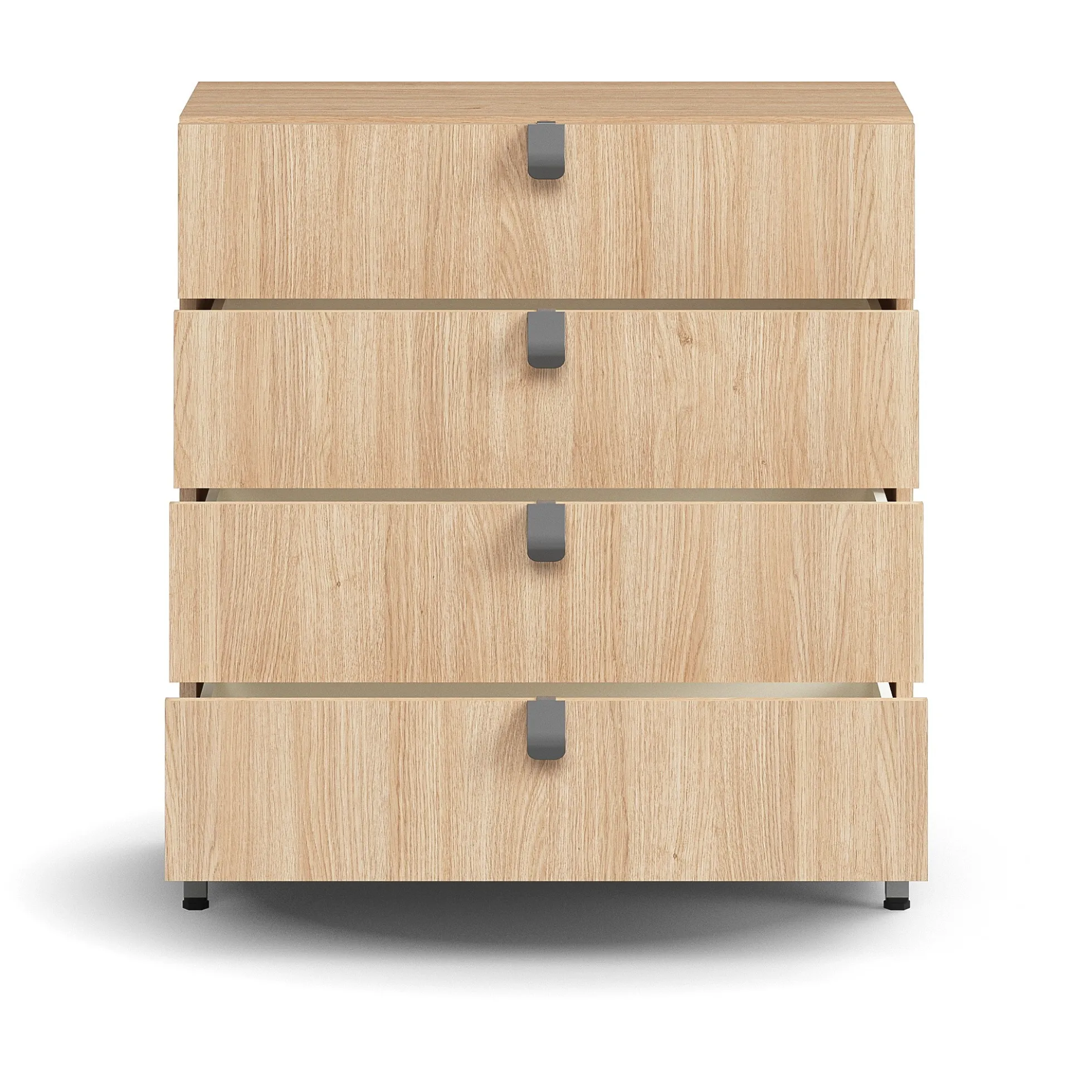 Laatikosto QBUS Jalusta, kahvat, 868x800x400 mm, hopeanharmaa, tammi