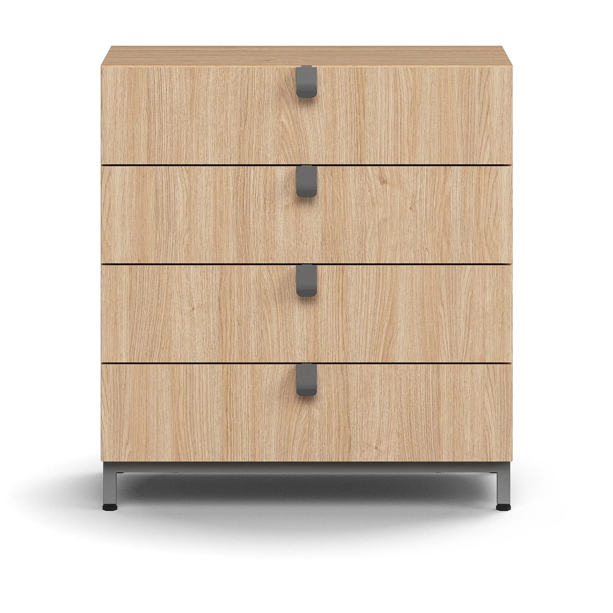 Laatikosto QBUS Jalusta, kahvat, 868x800x400 mm, hopeanharmaa, tammi