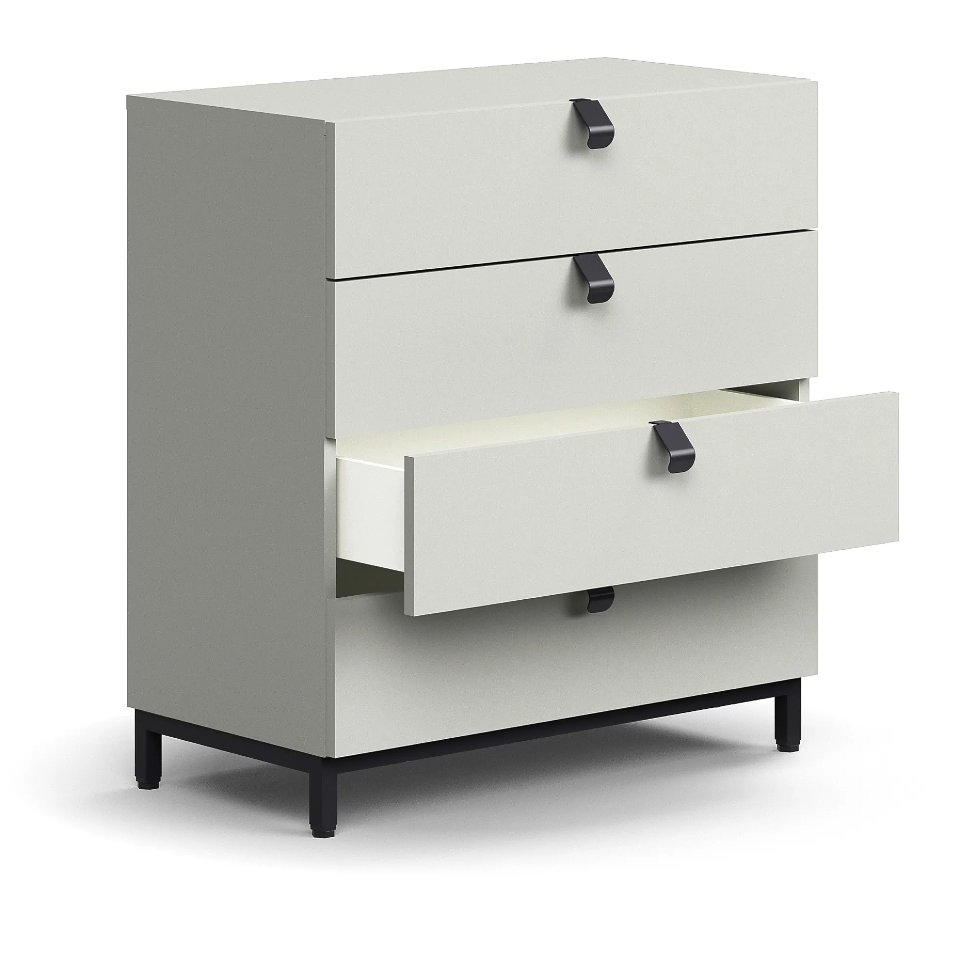 Laatikosto QBUS Jalusta, kahvat, 868x800x400 mm, musta, vaaleanharmaa