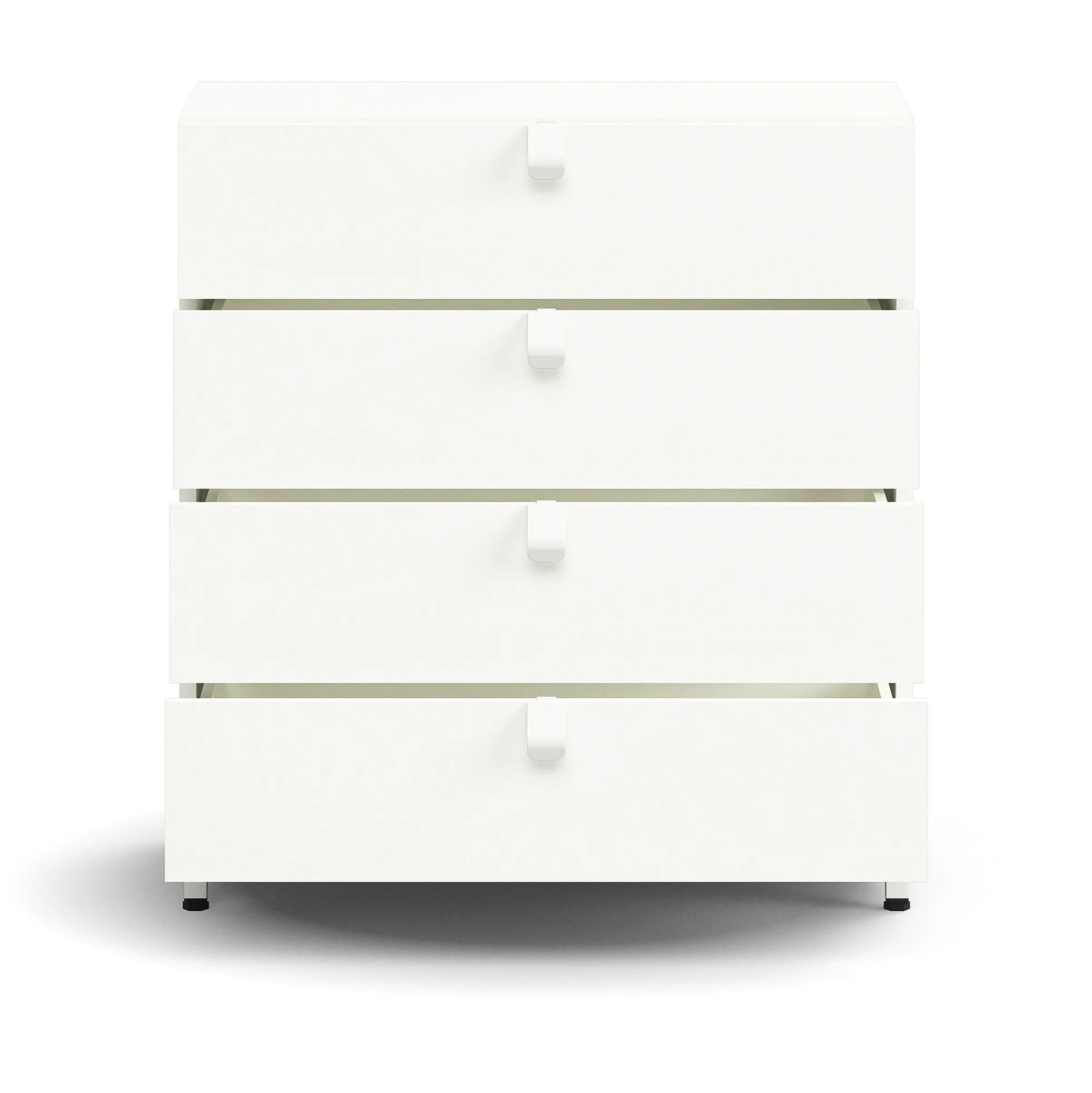 Laatikosto QBUS Jalusta, kahvat, 868x800x400 mm, valkoinen