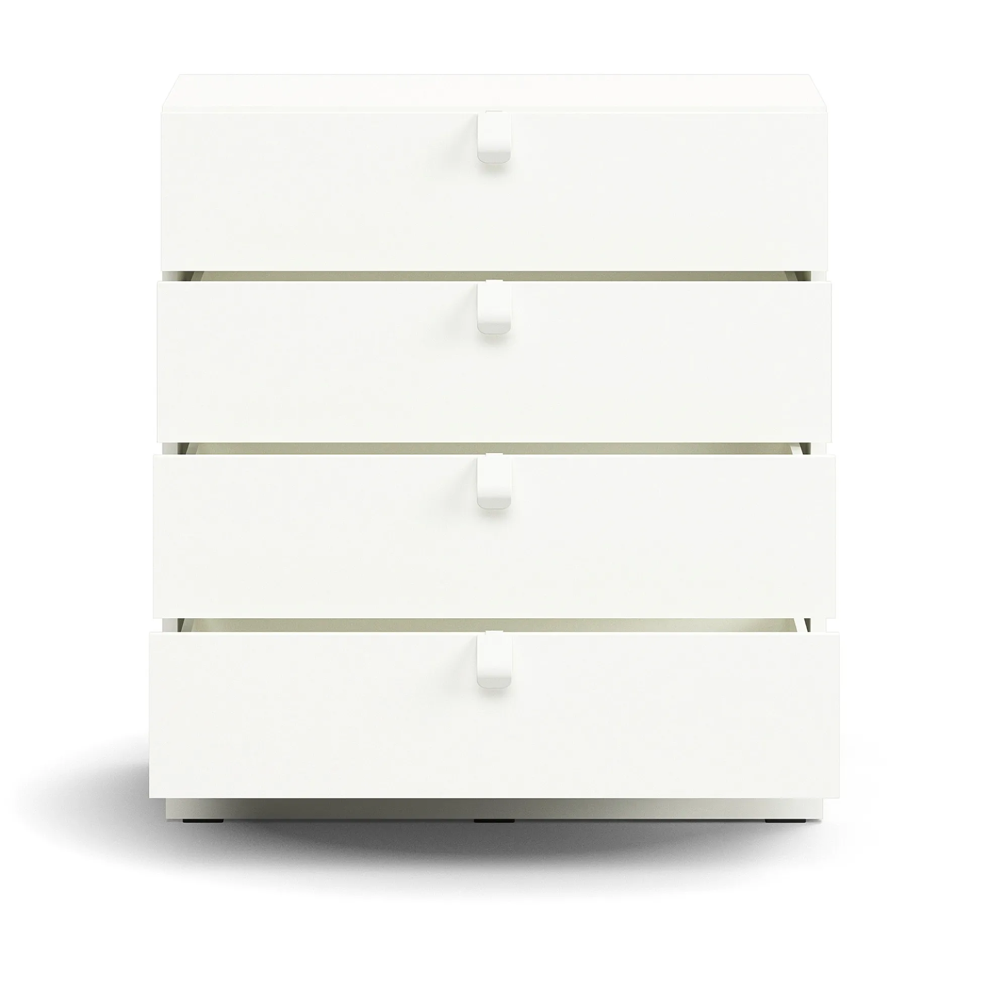Laatikosto QBUS Sokkeli, kahvat, 868x800x400 mm, valkoinen