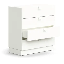 Laatikosto QBUS Sokkeli, kahvat, 868x800x400 mm, valkoinen
