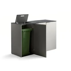 Lajittelukaappi CELSIUS 3 laatikkoa, harmaa, 3 x 120-litrainen astia