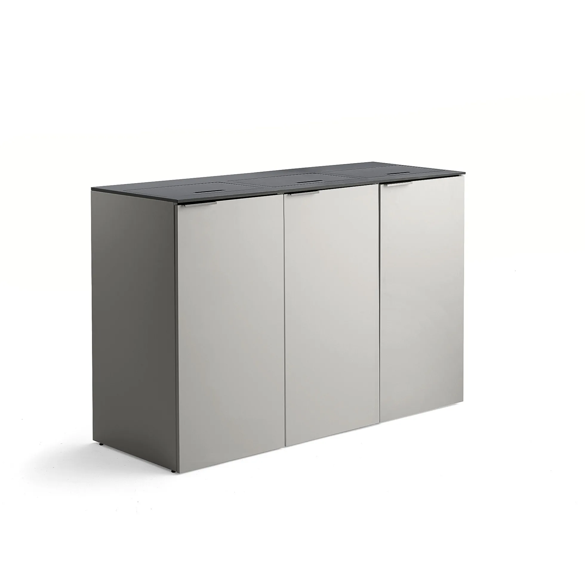 Lajittelukaappi CELSIUS 3 laatikkoa, harmaa, 3 x 120-litrainen astia
