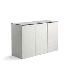 Lajittelukaappi CELSIUS 3 laatikkoa, valkoinen, 3 x 120-litrainen astia