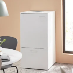 Lajittelukaappi FAHRENHEIT 1 laatikko, valkoinen, 1 x astia + 2x25-litrainen säiliö