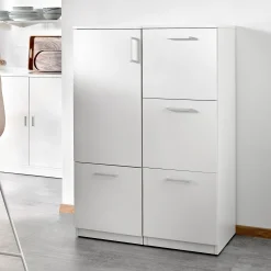 Lajittelukaappi FAHRENHEIT 1 laatikko, 1250x430x455 mm, laminaatti, valkoinen