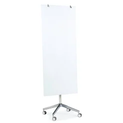 Lasikirjotustaulu STELLA Pyörällinen, 650x1575 mm, valkoinen