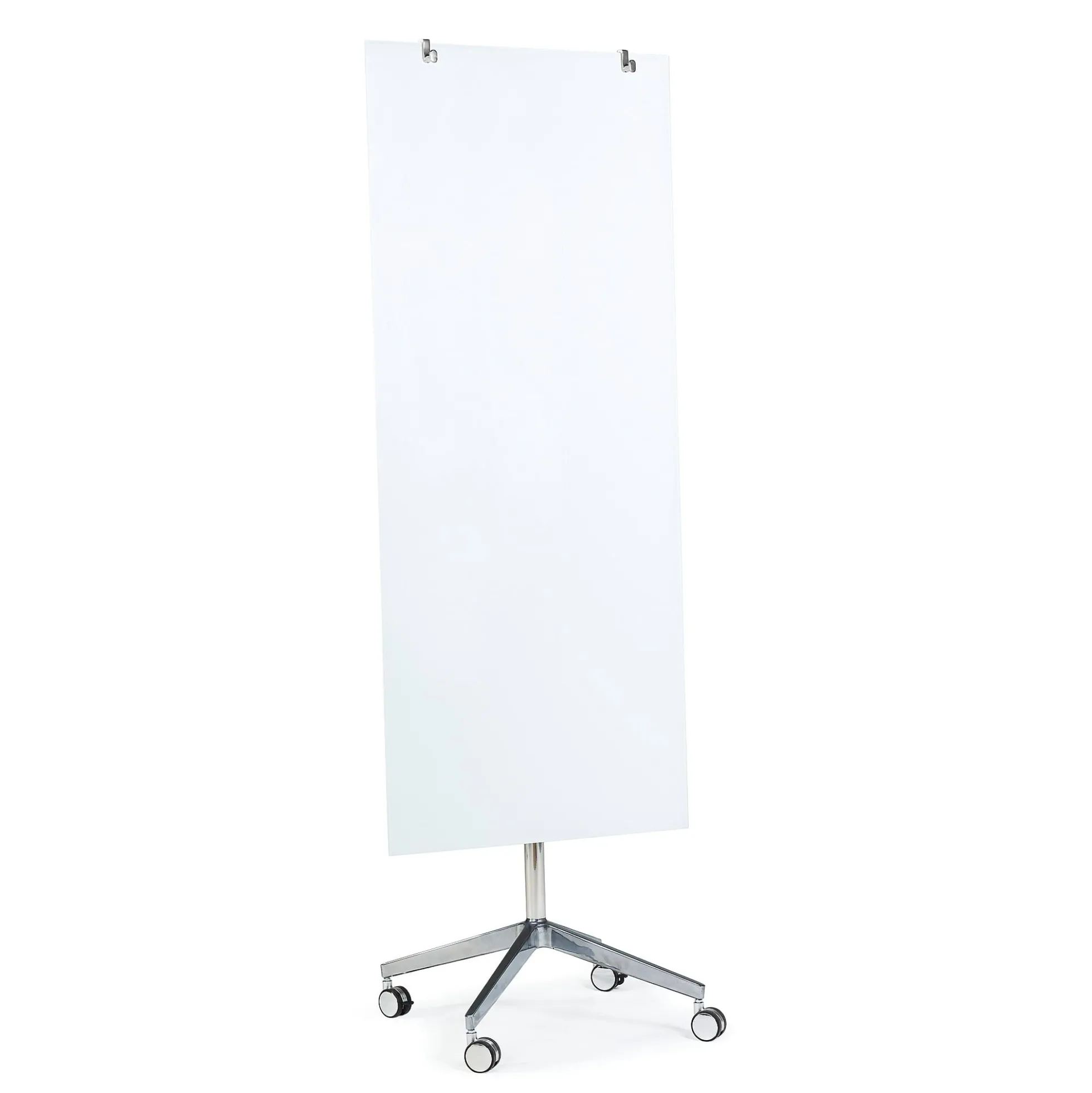 Lasikirjotustaulu STELLA Pyörällinen, 650x1575 mm, valkoinen