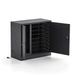 Latauskaappi lukulaitteille RECHARGE Seinämalli, 710x735x350 mm, tummanharmaa
