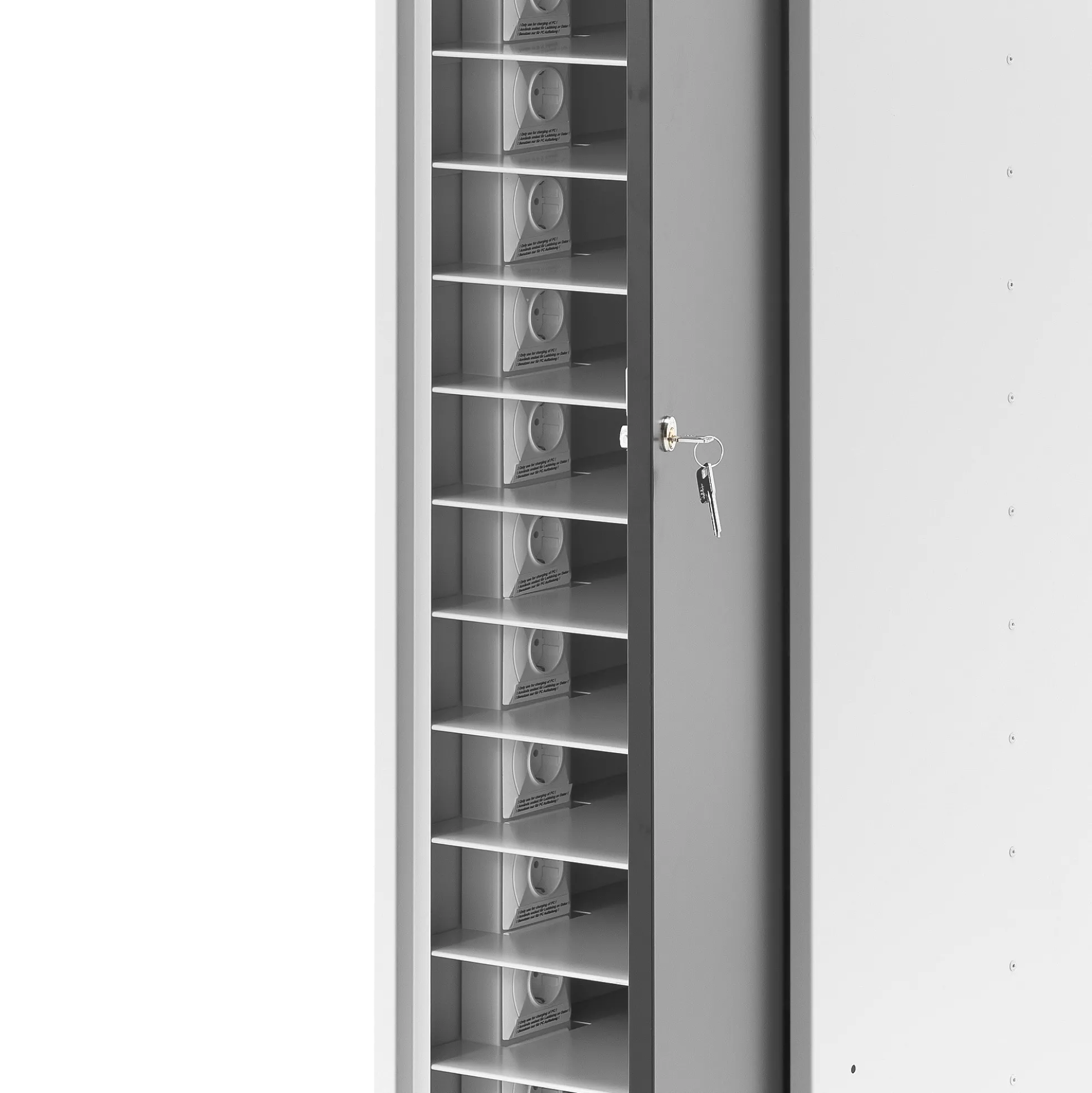 Latauskaappi RECOVER 19 lokeroa, 1800x400x500 mm, musta, harmaa