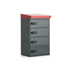 Latauskaappi sähköpyörän akuille VOLT 4 lokeroa, seinämalli, 913x514x455 mm, tummanharmaa