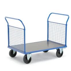 Lavavaunu TRANSFER 2 verkkopäätyä, 1200x800 mm, 1000 kg, elastiset kumipyörät, jarrulliset