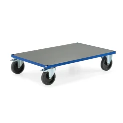 Lavavaunu TRANSFER 1200x800 mm, 1000 kg, elastiset kumipyörät, jarrulliset