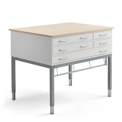 Leikkauspöytä Paperiannostelija, 1200x900x900 mm, koivu, hopeanharmaa