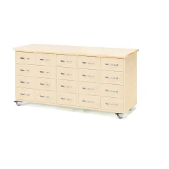 Lipasto 20 laatikkoa, sankakahvat, 1490x500x755mm, koivu
