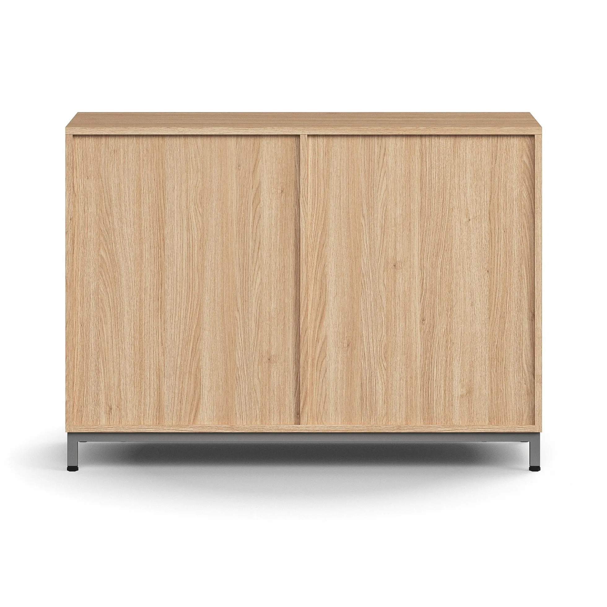 Liukuovikaappi QBUS Lukollinen, 1 hylly, jalusta, kahvat, 868x1200x400 mm, hopeanharmaa, tammi