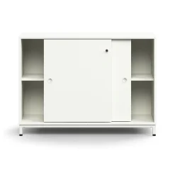 Liukuovikaappi QBUS Lukollinen, 1 hylly, jalusta, kahvat, 868x1200x400 mm, valkoinen
