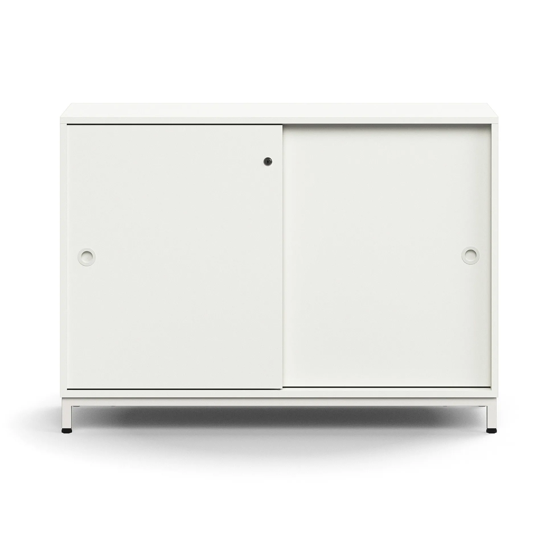 Liukuovikaappi QBUS Lukollinen, 1 hylly, jalusta, kahvat, 868x1200x400 mm, valkoinen