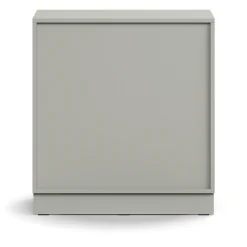 Liukuovikaappi QBUS Lukollinen, 1 hylly, sokkeli, kahvat, 868x800x400 mm, vaaleanharmaa