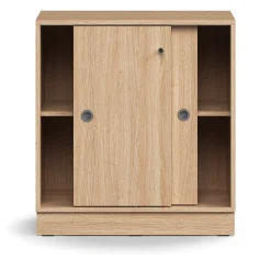 Liukuovikaappi QBUS Lukollinen, 1 hylly, sokkeli, kahvat, 868x800x400 mm, tammi