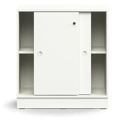 Liukuovikaappi QBUS Lukollinen, 1 hylly, sokkeli, kahvat, 868x800x400 mm, valkoinen