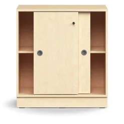 Liukuovikaappi QBUS Lukollinen, 1 hylly, sokkeli, kahvat, 868x800x400 mm, koivu