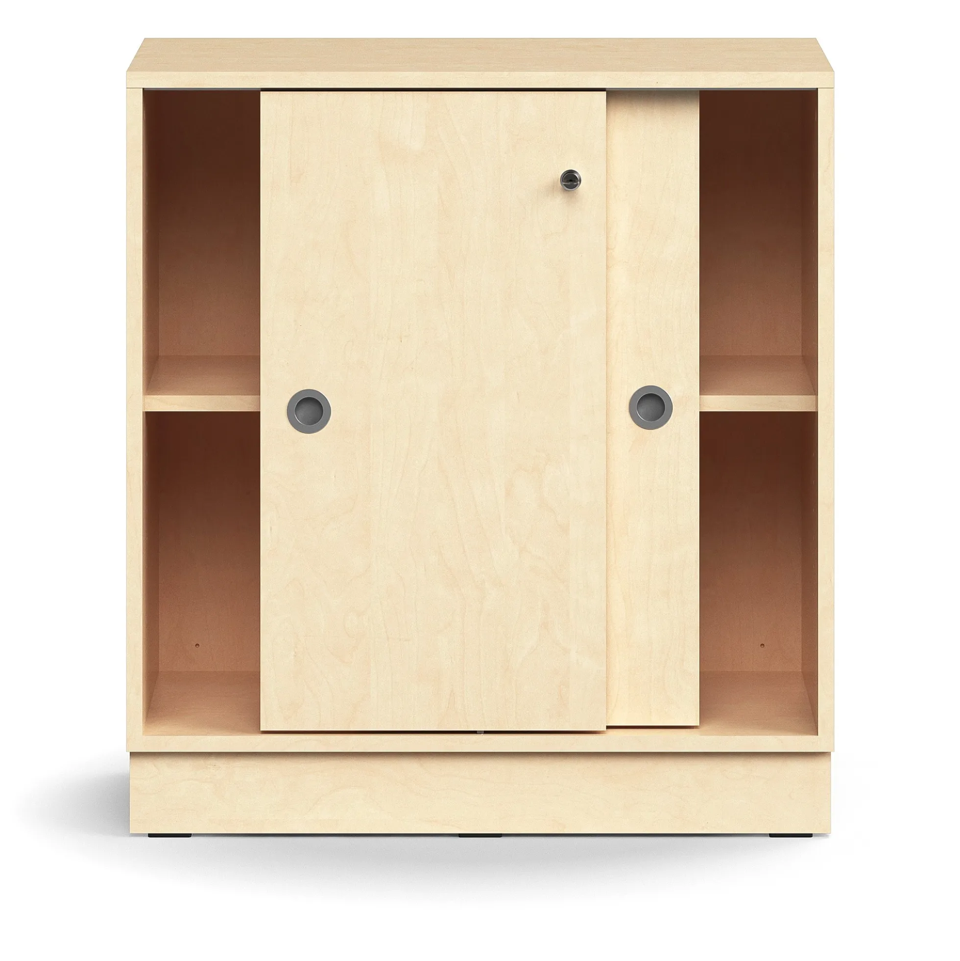 Liukuovikaappi QBUS Lukollinen, 1 hylly, sokkeli, kahvat, 868x800x400 mm, koivu