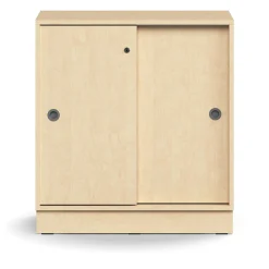 Liukuovikaappi QBUS Lukollinen, 1 hylly, sokkeli, kahvat, 868x800x400 mm, koivu