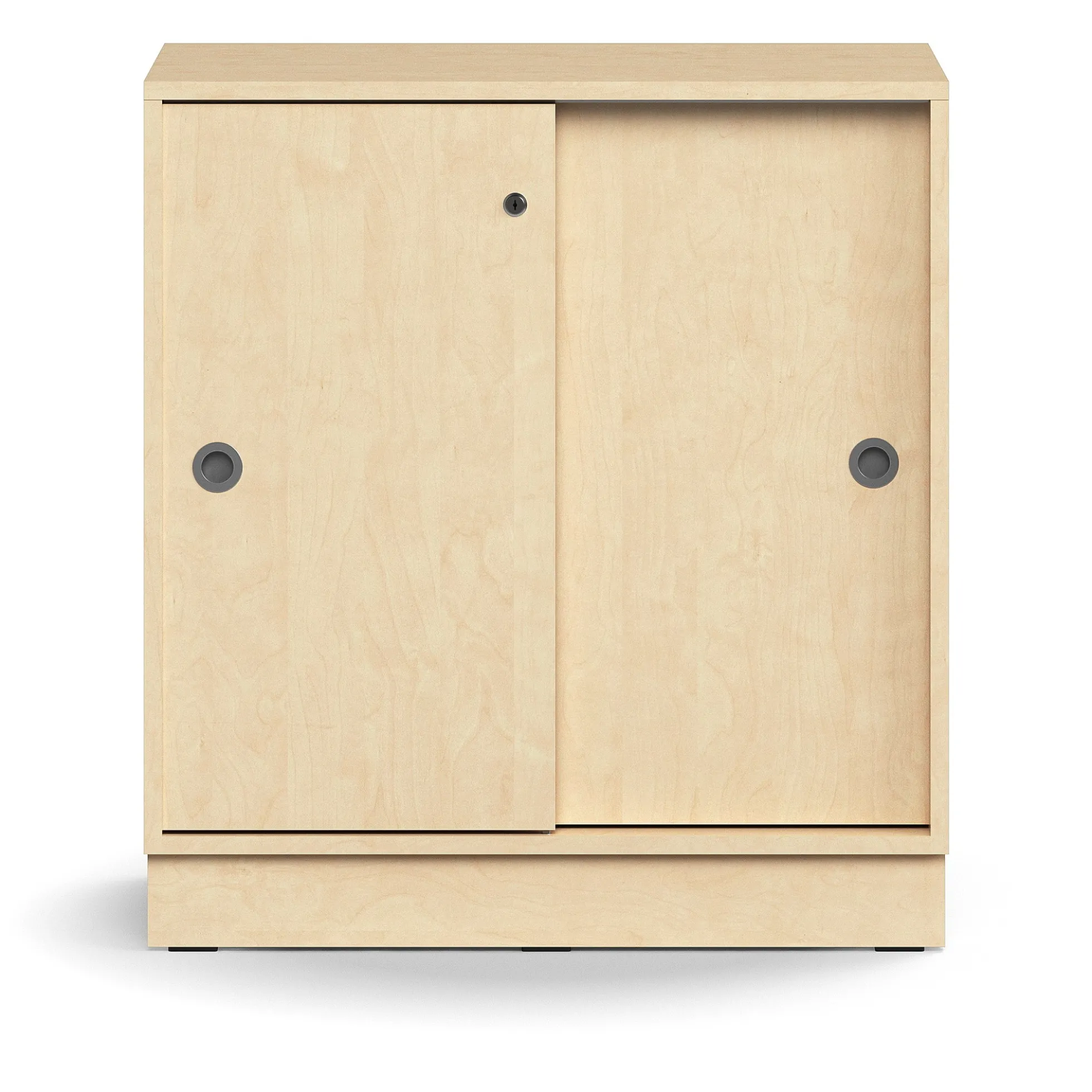 Liukuovikaappi QBUS Lukollinen, 1 hylly, sokkeli, kahvat, 868x800x400 mm, koivu
