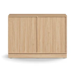 Liukuovikaappi QBUS Lukollinen, 1 hylly, sokkeli, kahvat, 868x1200x400 mm, tammi