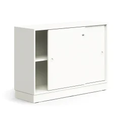 Liukuovikaappi QBUS Lukollinen, 1 hylly, sokkeli, kahvat, 868x1200x400 mm, valkoinen