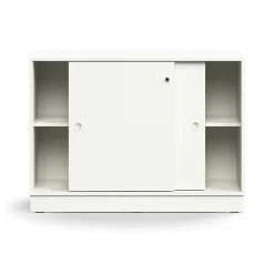 Liukuovikaappi QBUS Lukollinen, 1 hylly, sokkeli, kahvat, 868x1200x400 mm, valkoinen