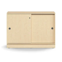 Liukuovikaappi QBUS Lukollinen, 1 hylly, sokkeli, kahvat, 868x1200x400 mm, koivu