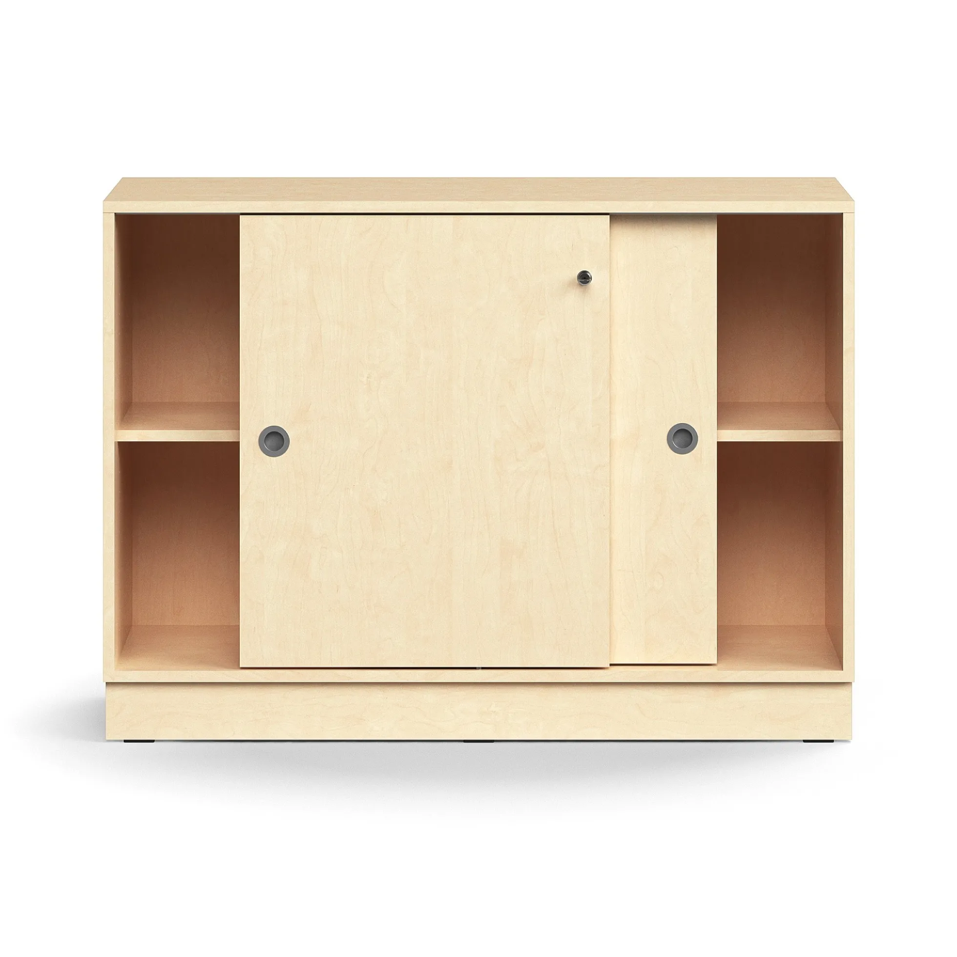 Liukuovikaappi QBUS Lukollinen, 1 hylly, sokkeli, kahvat, 868x1200x400 mm, koivu